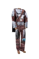 STAR WARS Adaptive The Mandalorian Youth Costume - Printed Jumpsuit with Tube Access, Roomier Legs, and 3D Plastic Mask