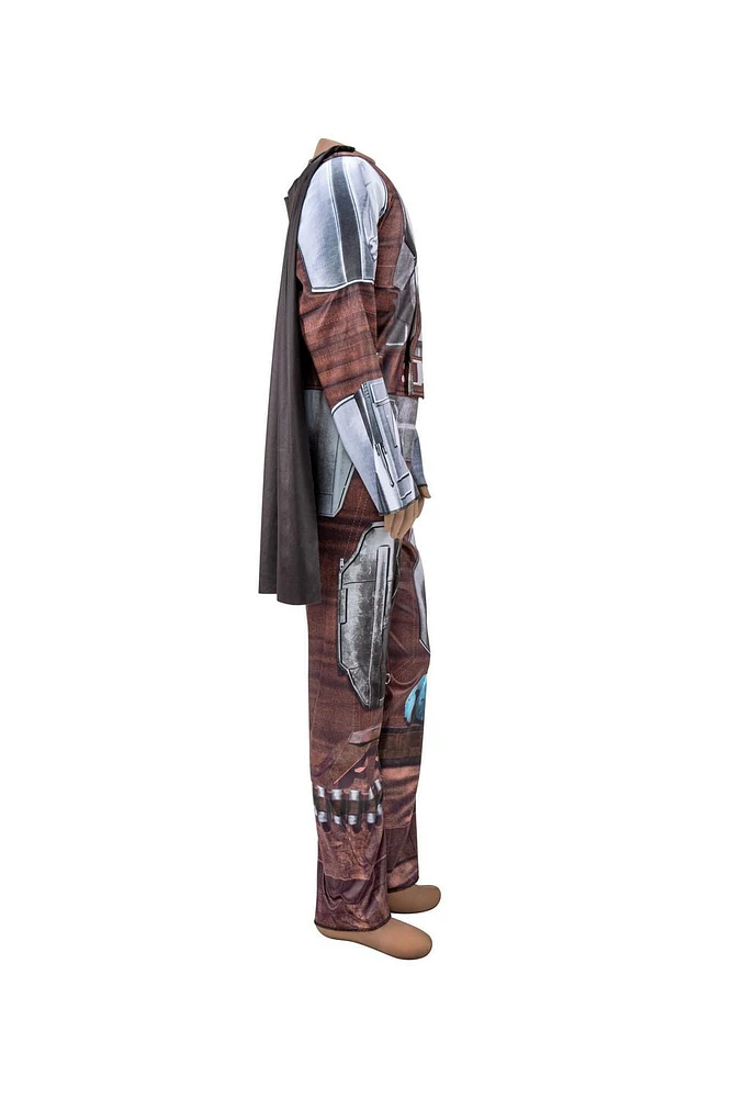 STAR WARS Adaptive The Mandalorian Youth Costume - Printed Jumpsuit with Tube Access, Roomier Legs, and 3D Plastic Mask