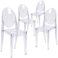 4 Pk. Ghost Side Chair in Transparent Crystal