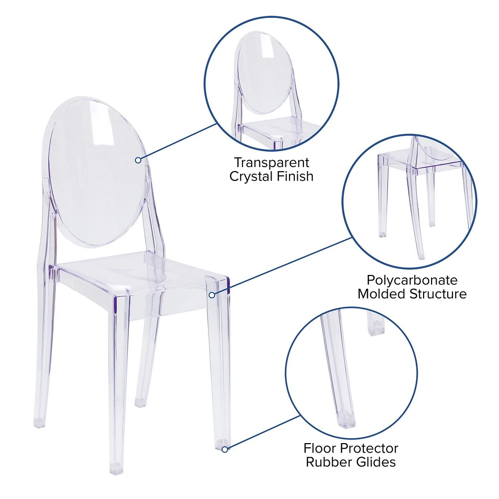 4 Pk. Ghost Side Chair in Transparent Crystal