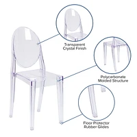 4 Pk. Ghost Side Chair in Transparent Crystal