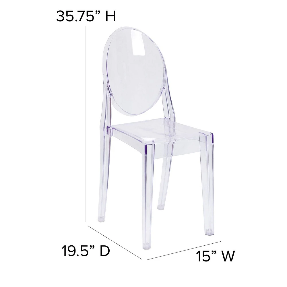 4 Pk. Ghost Side Chair in Transparent Crystal