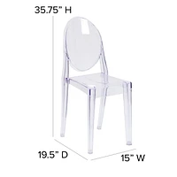 4 Pk. Ghost Side Chair in Transparent Crystal