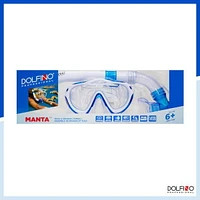 Dolfino Pro Manta Pro Youth Mask and Snorkel Combo - Blue / White