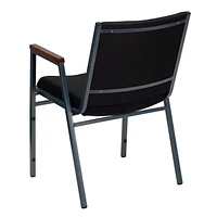 4 Pk. HERCULES Series Heavy Duty Black Dot Fabric Stack Chair with Arms