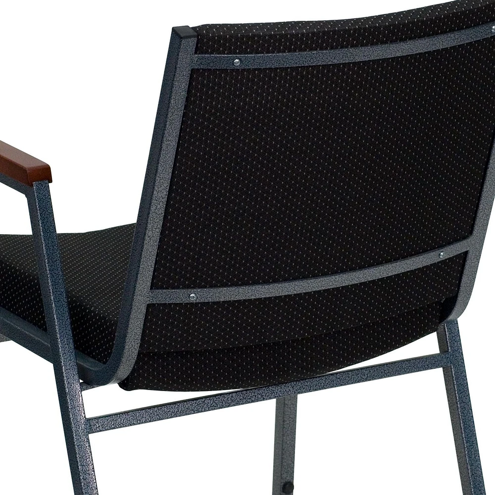 4 Pk. HERCULES Series Heavy Duty Black Dot Fabric Stack Chair with Arms