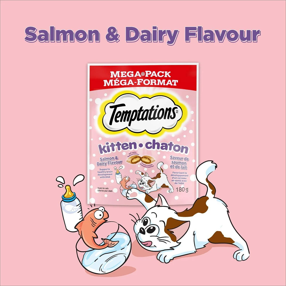 Temptations Salmon & Dairy Kitten Cat Treats, 180g