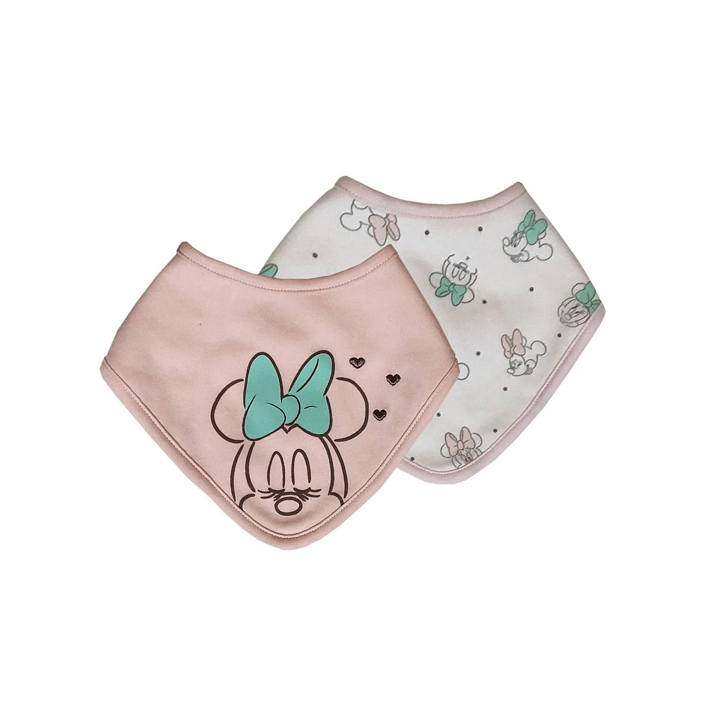 Disney Minnie Mouse Organic Cotton Bandana Bib 2 pack - Baby Girl