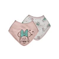 Disney Minnie Mouse Organic Cotton Bandana Bib 2 pack - Baby Girl