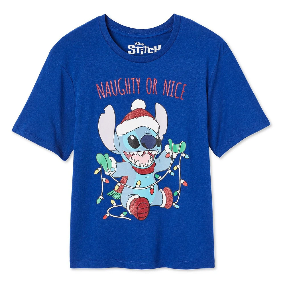 Disney Girls' Stitch Holiday Tee Sizes XS-XL