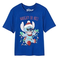 Disney Girls' Stitch Holiday Tee Sizes XS-XL