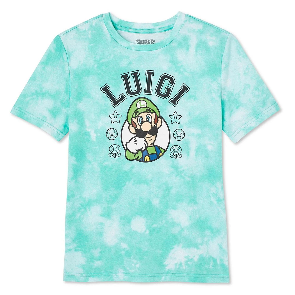 T-shirt délavé Luigi Super Mario pour garçons