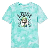T-shirt délavé Luigi Super Mario pour garçons