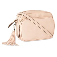 Time and Tru Women's Camera Crossbody Bag with Tassel