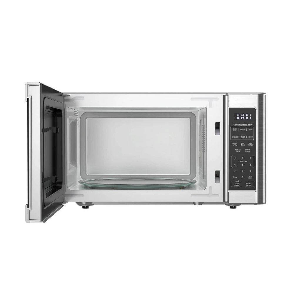 Hamilton Beach 1.1 cu.ft. Stainless Steel Microwave, 10 power levels, 1.1 cu.ft Stainless Microwave