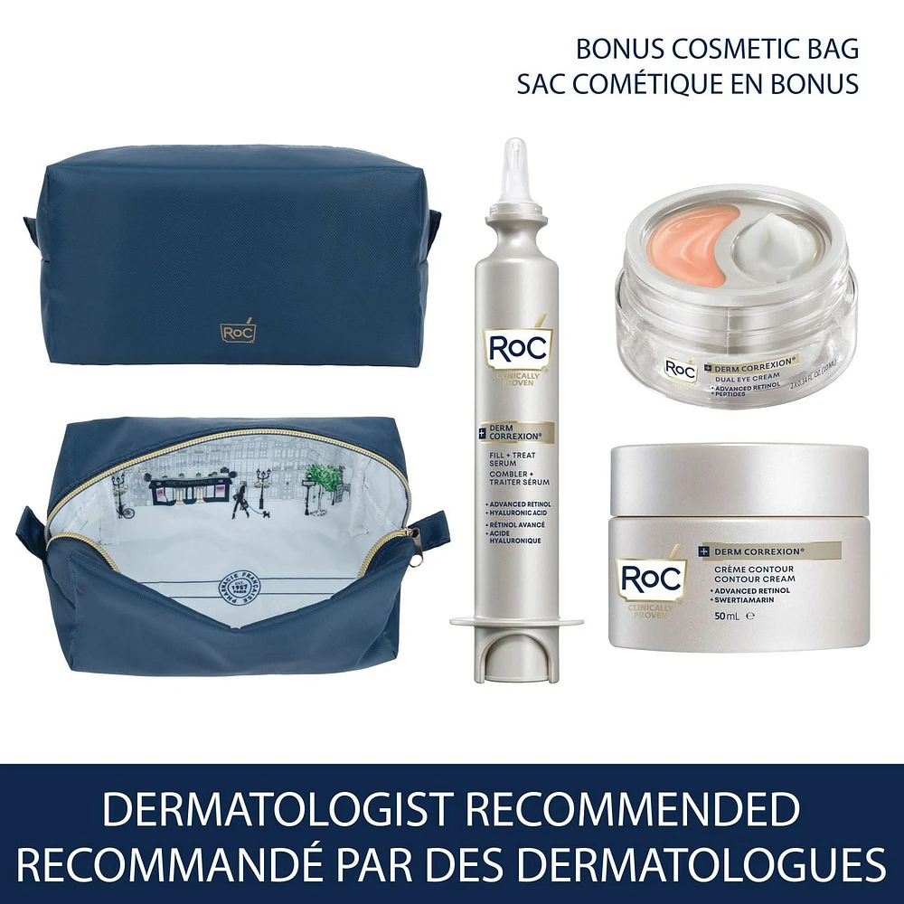 RoC Skincare - Derm Correxion®️ - Derm Correxion Regimen Kit & BONUS Cosmetic Bag