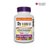 Webber Naturals D3 1000 IU, 500 Tablets