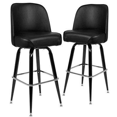 Lot de 2 pièces - Tabouret de bar en métal avec siège baquet pivotant