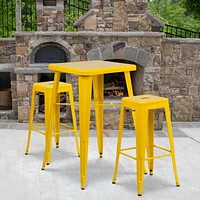 4 Pk. Commercial Grade 30" High Backless Metal Indoor-Outdoor Barstool with Square Seat