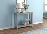 Safdie & Co. Entryway Console Sofa Couch Accent Table 39in L Light Grey with 1 Shelf for Living Room