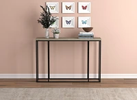 Safdie & Co. Entryway Console Sofa Couch Accent Table 47in L Dark Taupe with Black Metal for Living Room