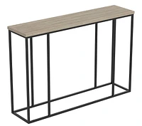 Safdie & Co. Entryway Console Sofa Couch Accent Table 47in L Dark Taupe with Black Metal for Living Room