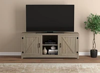 Safdie & Co. TV Stand Media Entertainment Unit 58in L Dark Taupe with 2 Closed Doors and 2 Shelves for Living Room