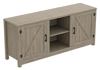 Safdie & Co. TV Stand Media Entertainment Unit 58in L Dark Taupe with 2 Closed Doors and 2 Shelves for Living Room