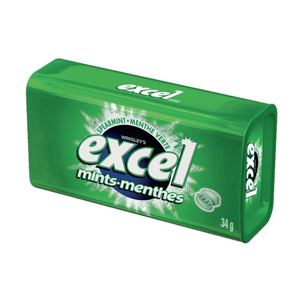 EXCEL, Spearmint Flavoured Mints, 34g, 1 Tin, 34g Tin