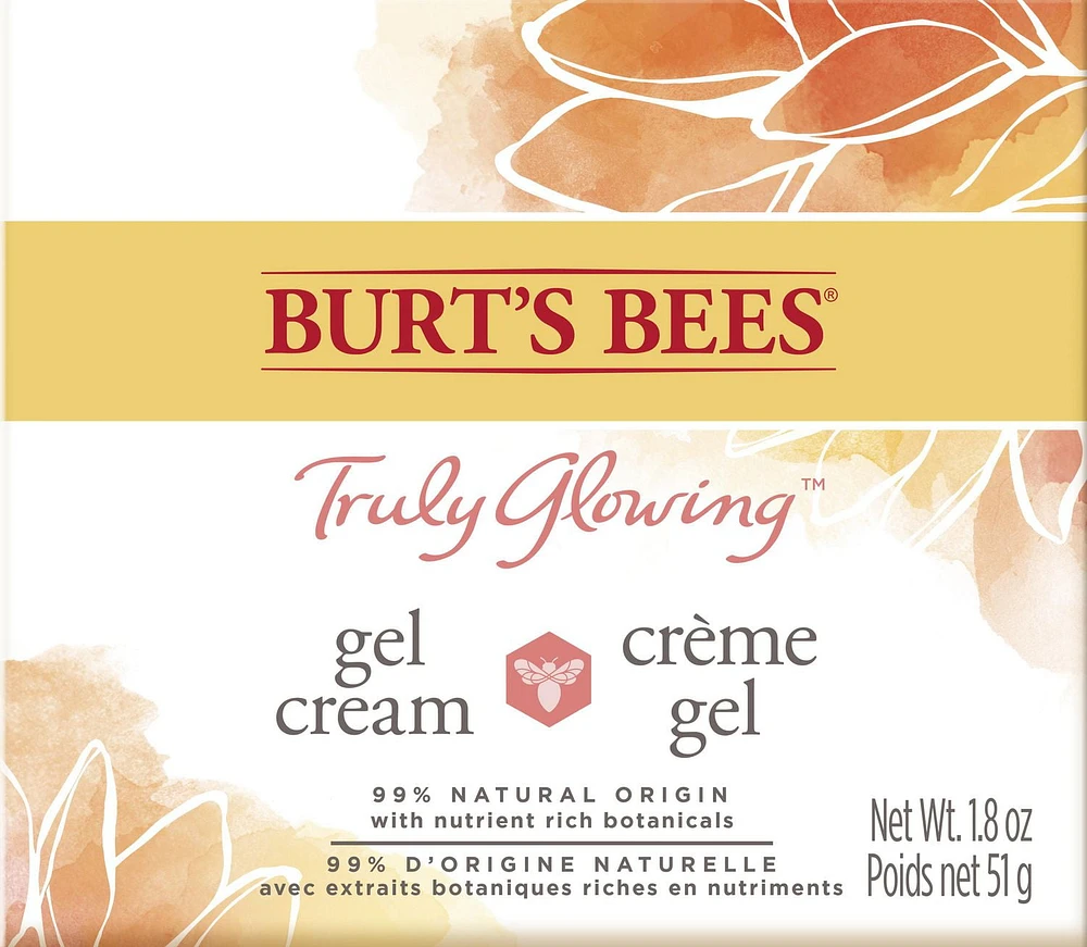 Burt’s Bees® Truly Glowing™ Replenishing Gel Cream with Hydrate and Glow Complex, Developed with Dermatologists, 99% Natural Origin