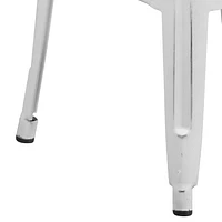 Commercial Grade 4 Pack 30" High Backless Distressed White Metal Indoor-Outdoor Barstool