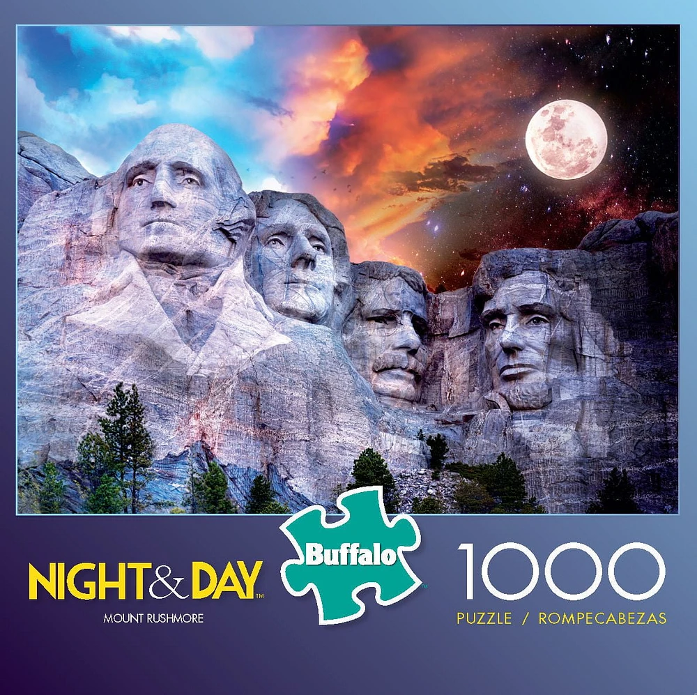 Buffalo Games Night & Day Mount Rushmore 1000 Piece Jigsaw Puzzle