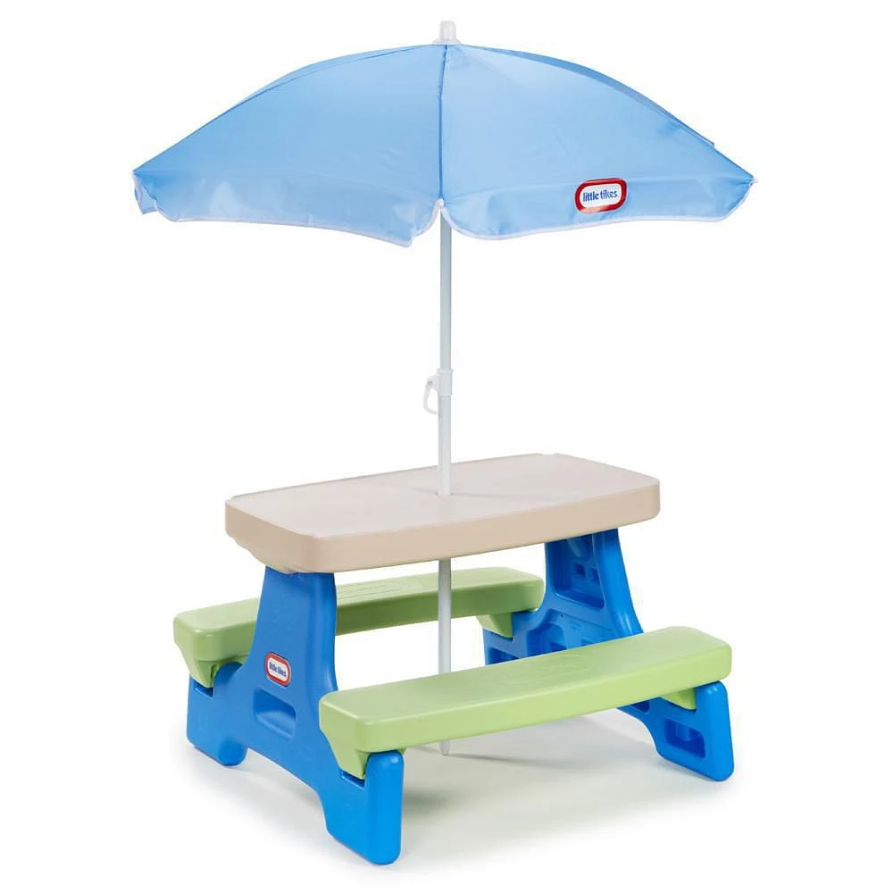 Little Tikes Easy Store Jr. Play Table with Umbrella - Blue\Green