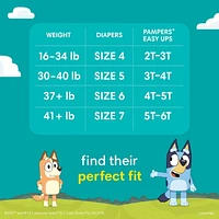 Sous-vêtements d’entraînement Pampers Easy Ups, taille 6 4T/5T, garçons