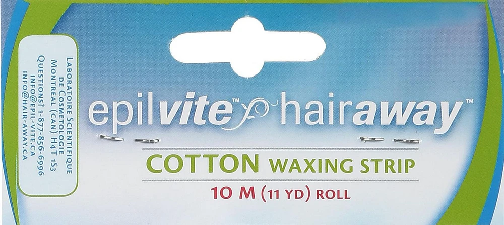 Epil-Vite / Hair-Away Cotton Waxing Strip Roll - 10 M, Flexible and thick waxing roll.