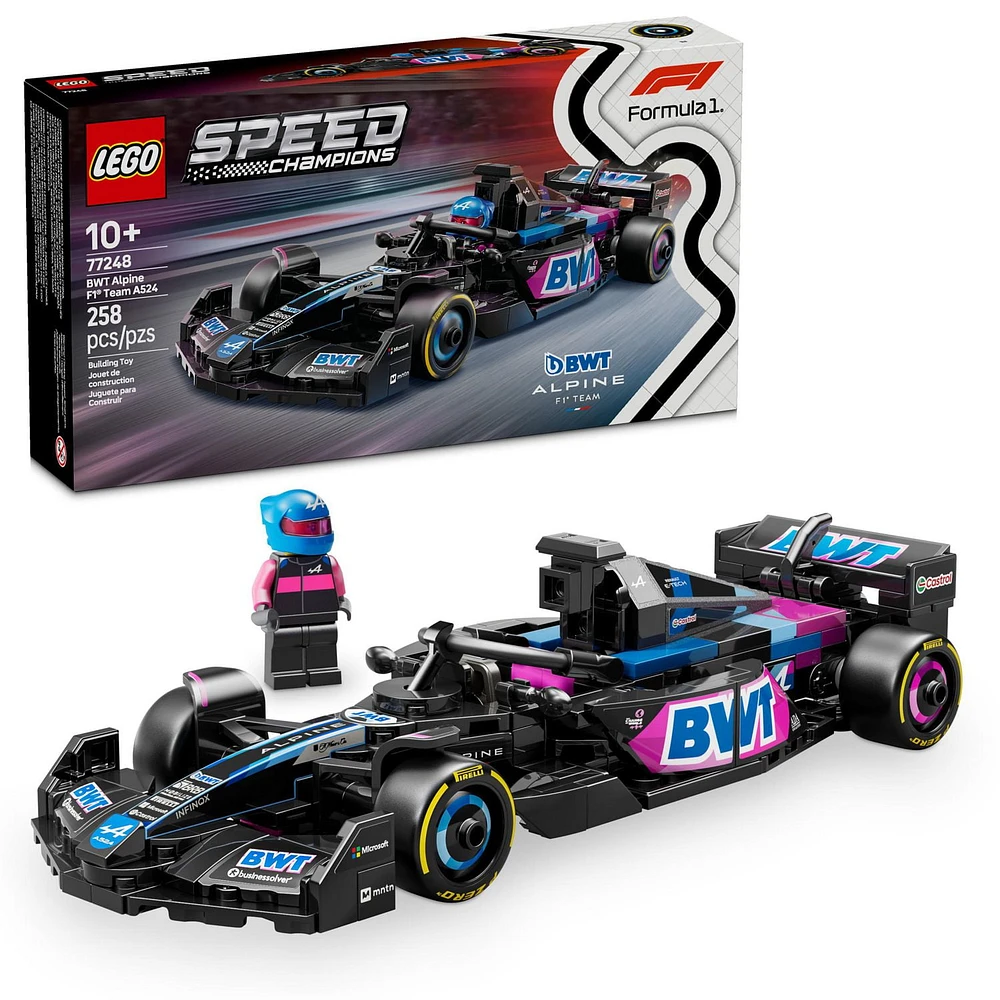 LEGO Speed Champions BWT Alpine F1 Team A524 Race Car Toy - Building Set For Kids, Boys & Girls, Ages 10+ - Toy Car for F1 Fans - Gift Idea for Birthday - 77248