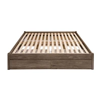 Prepac 63 W x 16 H 83 D Queen Select 4-Post Platform Bed with 4 Drawers