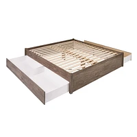 Prepac 63 W x 16 H 83 D Queen Select 4-Post Platform Bed with 4 Drawers