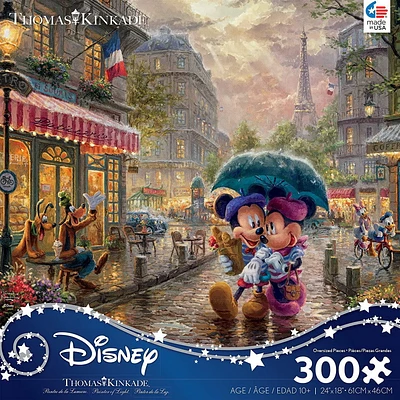 Ceaco Thomas Kinkade Disney 300-Piece Puzzle Mickey and Minnie in Paris