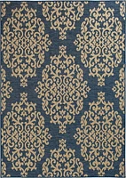 Smithleighs Cobalt Blue and Cream Woven Area Rug