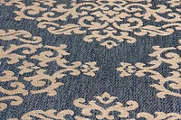 Smithleighs Cobalt Blue and Cream Woven Area Rug