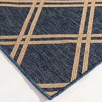 Smithleighs Cobalt Blue and Tan Woven Area Rug