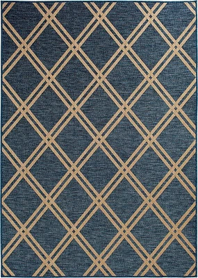 Tapis tissé bleu cobalt et havane Smithleighs