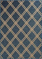 Smithleighs Cobalt Blue and Tan Woven Area Rug