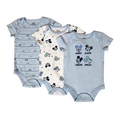 Disney Baby Boys' Organic Cotton Mickey Bodysuit 3-Pack