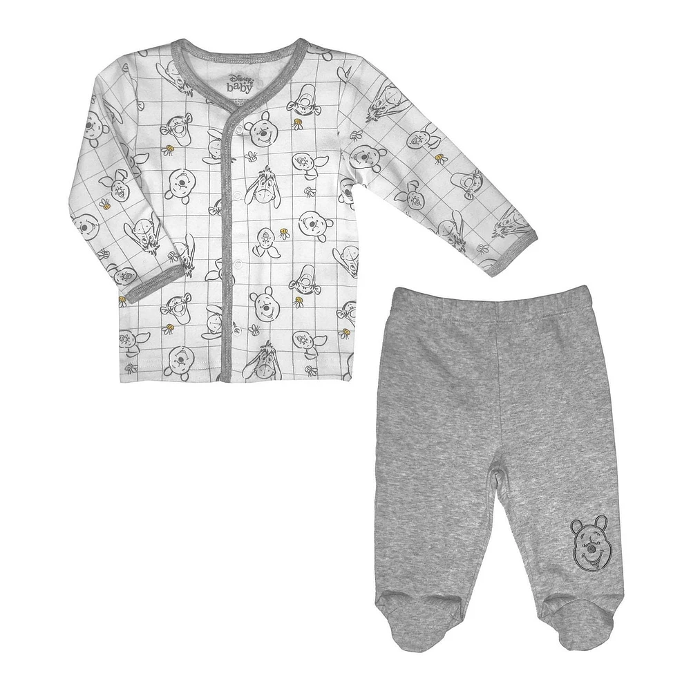 Disney Baby Organic Cotton Winnie the Pooh Cardigan & Footed Pant Set