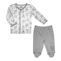 Disney Baby Organic Cotton Winnie the Pooh Cardigan & Footed Pant Set