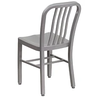 Commercial Grade 2 Pack Silver Metal Indoor-Outdoor Chair