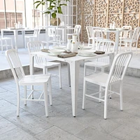 Commercial Grade 2 Pack White Metal Indoor-Outdoor Chair