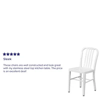 Commercial Grade 2 Pack White Metal Indoor-Outdoor Chair